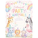 Pastel Party Animal Invitation Printable 5x7
