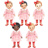 Valentine's Day Little Girls Inclusive Clipart