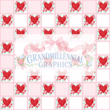 Watercolor Hearts Block Seamless Pattern