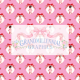 Preppy Vavlentine's Day Girls Inclusive Seamless Pattern