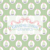 Preppy Christmas Trees with Presents on Stripe Background Seamless Pattern