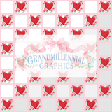 Watercolor Hearts Block Seamless Pattern